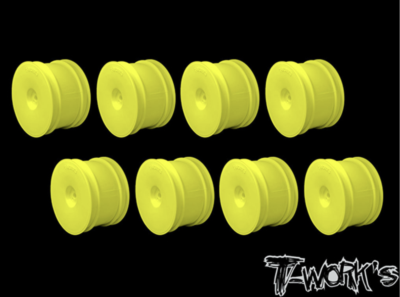 T-Work's】TE-218-CY-8 リヤホイール・イエロー 【アソシ/ヨコモ/京商